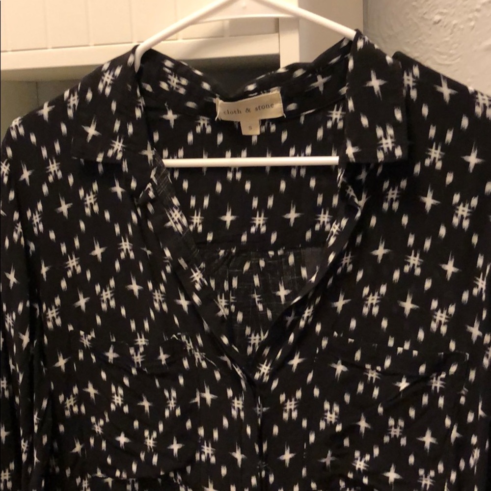 Black Geometric Button Down - image 1